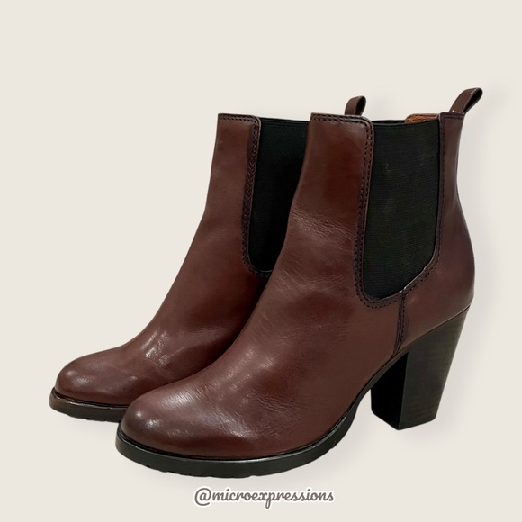 Frye Tate Chelsea Brown Genuine Leather Moto Gore Stretch Fall/Spring Ankle Boot - Picture 5 of 13